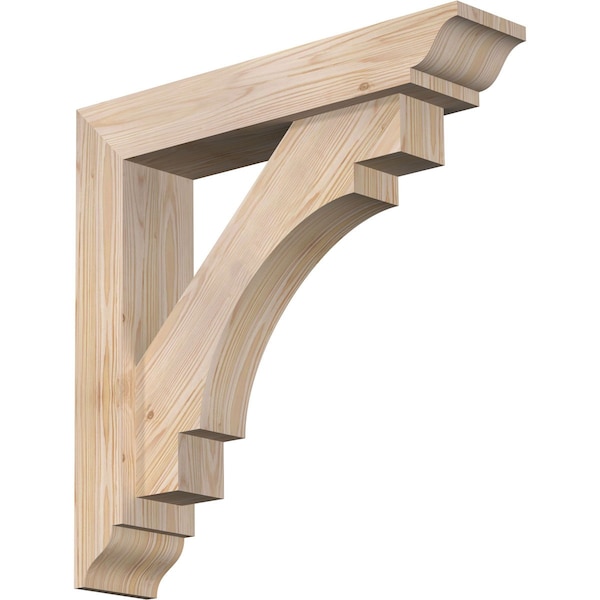 Ekena Millwork Merced Traditional Smooth Bracket w/ Offset Brace, Douglas Fir, 5 1/2"W x 26"D x 26"H BKT0604X26X26MRC01SDF - main